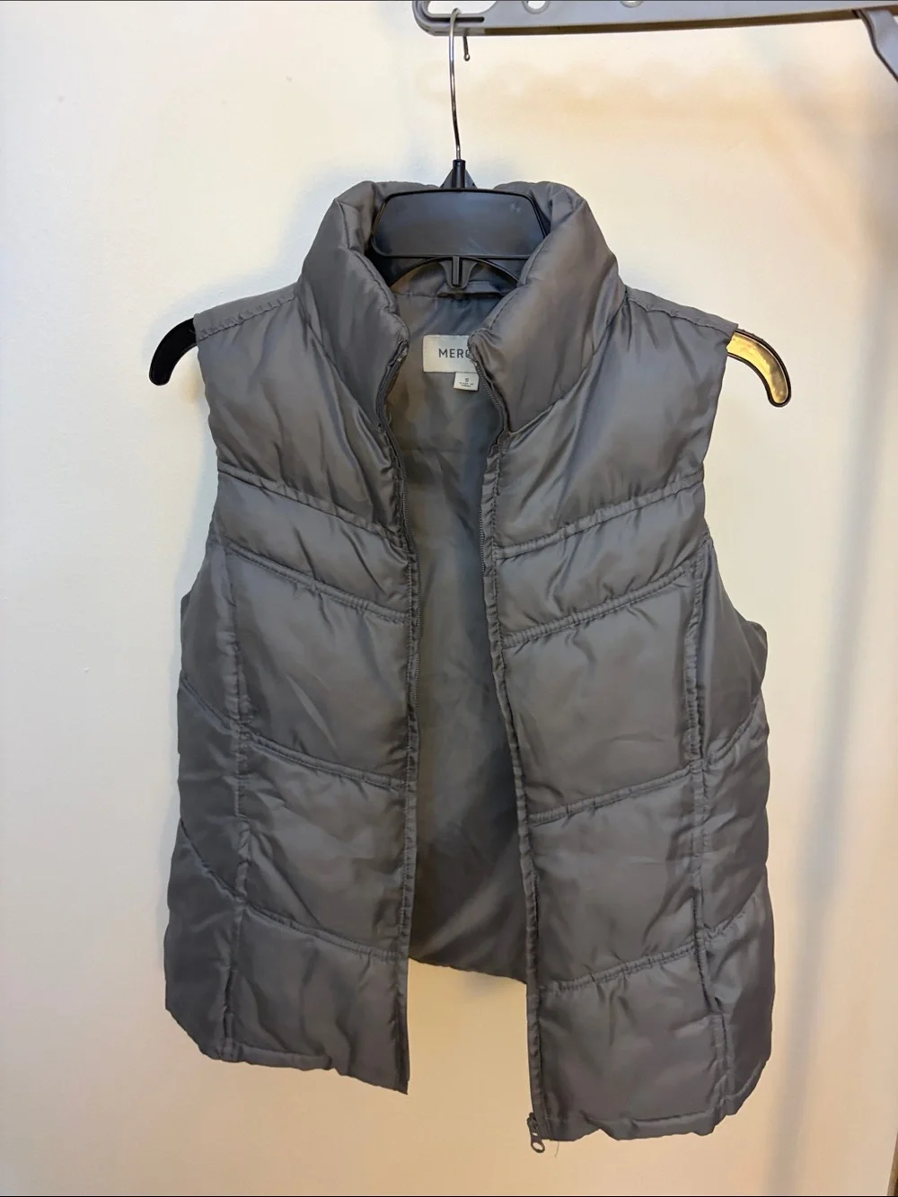 Merona Gray Quilted Puffer Vest